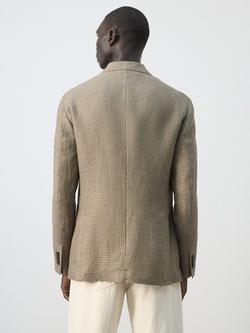 Mango Linen Blazer, Brown - view 2, Brown