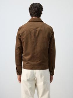 Mango Faux Suede Zip Jacket Jacket, Cognac - view 2, Cognac