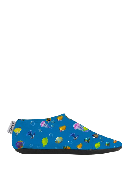 Slipfree Kids' Nemo Soft Sole Non-Slip Swim Shoes, Blue Multi, Blue Multi