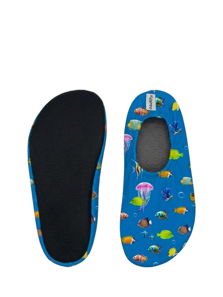 Slipfree Kids' Nemo Soft Sole Non-Slip Swim Shoes, Blue Multi - view 2, Blue Multi