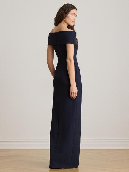 Lauren Ralph Lauren Off Shoulder Column Maxi Dress, Lauren Navy - view 2, Lauren Navy