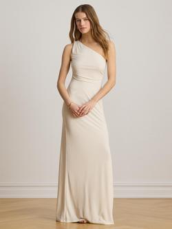 Lauren Ralph Lauren Cold Shoulder Maxi Dress, Mascarpone Cream, Mascarpone Cream