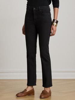 Lauren Ralph Lauren High Rise Slim Fit Straight Leg Jeans, Black Wash, Black Wash