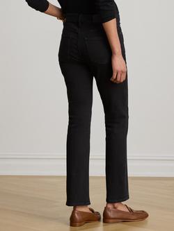 Lauren Ralph Lauren High Rise Slim Fit Straight Leg Jeans, Black Wash - view 2, Black Wash