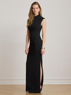 Lauren Ralph Lauren Sleeveless High Neck Maxi Column Dress, Black, Black