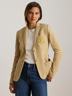 Lauren Ralph Lauren Anfisa Slim Fit Jacquard Blazer, Birch Tan, Birch Tan