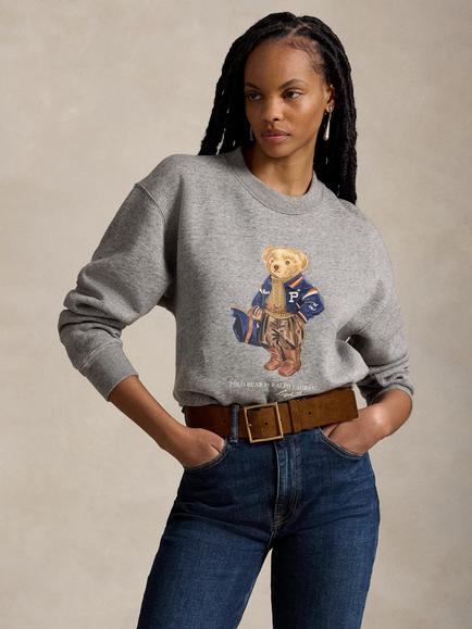 Polo Ralph Lauren Polo Bear Cotton Blend Fleece Hoodie, Dark Vintage Heat, Dark Vintage Heat