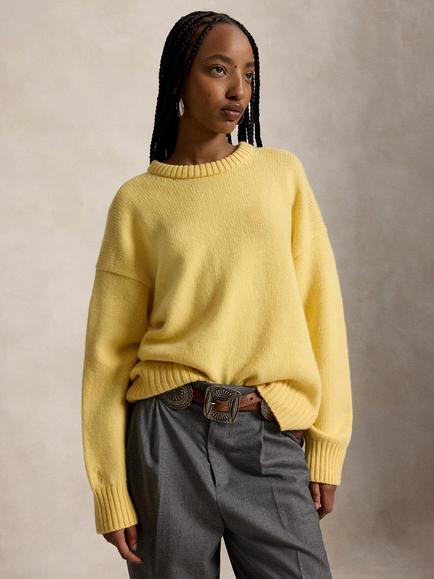 Polo Ralph Lauren Crew Neck Wool Jumper, Fall Yellow, Fall Yellow