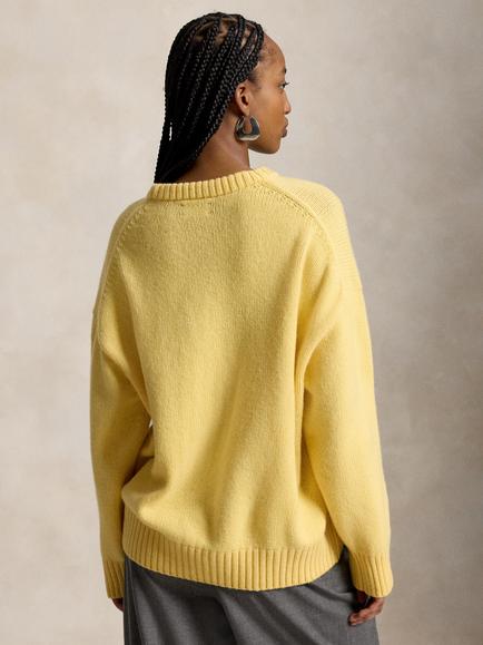 Polo Ralph Lauren Crew Neck Wool Jumper, Fall Yellow - view 2, Fall Yellow