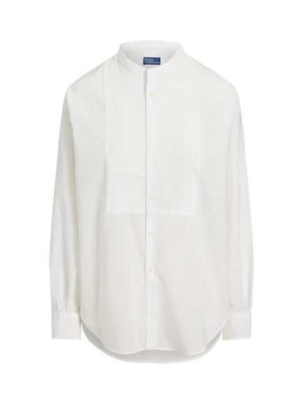 Polo Ralph Lauren Band Collar Cotton Shirt, White, White