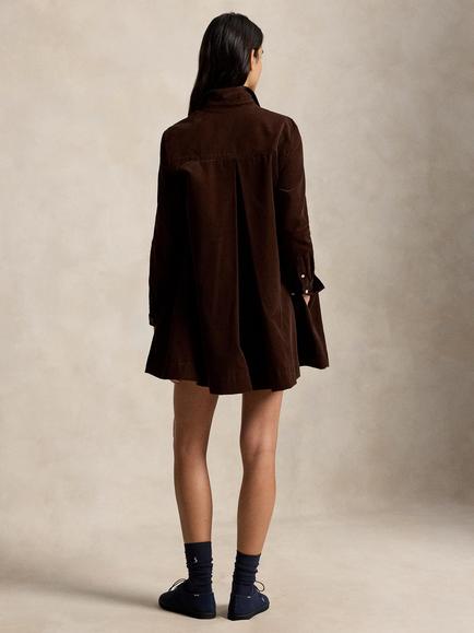 Polo Ralph Lauren Corduroy Mini Shirt Dress, Brown - view 2, Brown