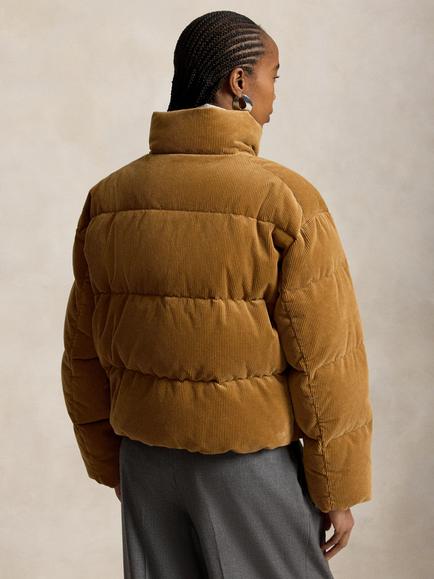 Polo Ralph Lauren Corduroy Down Puffer Jacket, Tan - view 2, Tan