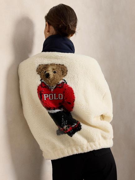 Polo Ralph Lauren Polo Bear Fleece Jumper, Clubhouse Crem - view 2, Clubhouse Crem