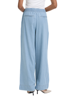 ICHI Archer Wide Leg Trousers, Light Blue Washed - view 2, Light Blue Washed
