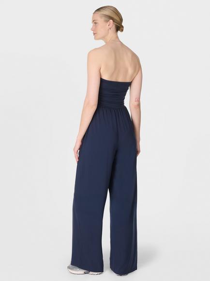 Sweaty Betty Bandeau Modal Wide Leg Jumpsuit - view 2, Navy