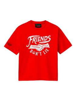 Benetton Kids' Short Sleeve Stranger Things Graphic T-Shirt, Red, Red