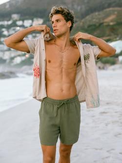 Chelsea Peers Linen Blend Shorts, Khaki, Khaki