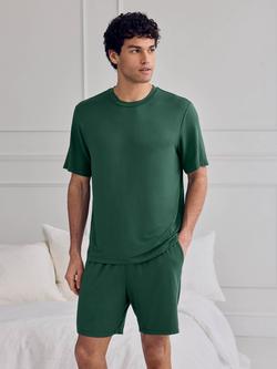 Chelsea Peers Crew Neck Short Pyjama Set containing TENCEL™ Modal, Khaki - view 2, Khaki