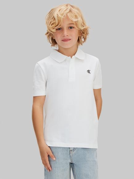 Calvin Klein Kids' Short Sleeve Logo Polo Shirt, White - view 2, White