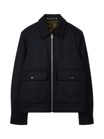 PS Paul Smith Wool Rich Harrington Jacket, Very Dark Navy, Very Dark Navy