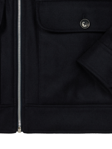 PS Paul Smith Wool Rich Harrington Jacket, Very Dark Navy - view 2, Very Dark Navy