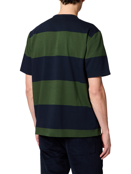 Paul Smith Cotton Striped Oversized Fit T-Shirt, Bottle Green - view 2, Bottle Green