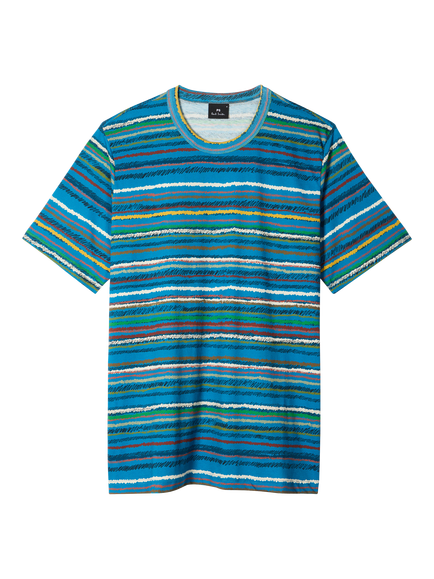 Paul Smith Cotton Stripe T-Shirt, Very Dark Navy, Very Dark Navy