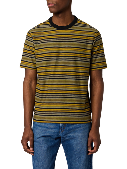 Paul Smith Cotton Regular Fit Stripe T-Shirt, Olive Green, Olive Green