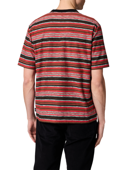 Paul Smith Cotton Regular Fit Stripe T-Shirt, Brick Red - view 2, Brick Red