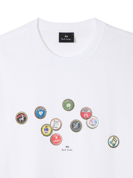 Paul Smith Regular Fit Bottle Tops T-Shirt, White - view 2, White