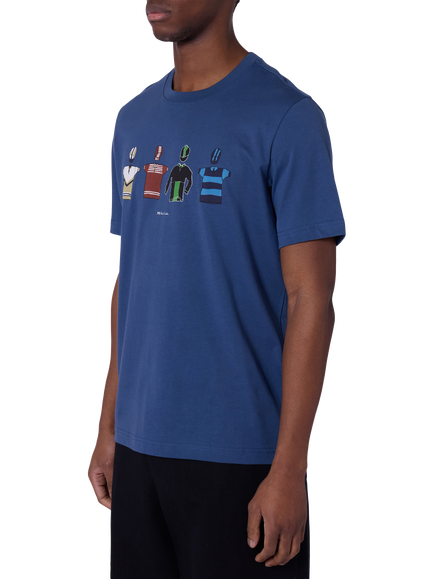 Paul Smith Cotton Cycle Print Regular Fit T-Shirt, Indigo, Indigo