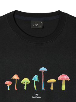 Paul Smith Regular Fit Mushrooms T-Shirt, Black - view 2, Black