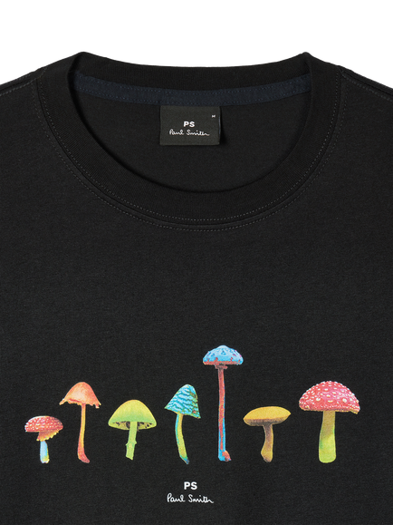 Paul Smith Regular Fit Mushrooms T-Shirt, Black - view 2, Black