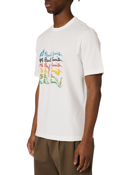 Paul Smith Cotton Graphic Regular Fit Crew Neck T-Shirt, Off White, Off White