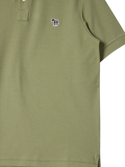 Paul Smith Zebra Cotton Polo Shirt, Greyish Green - view 2, Greyish Green