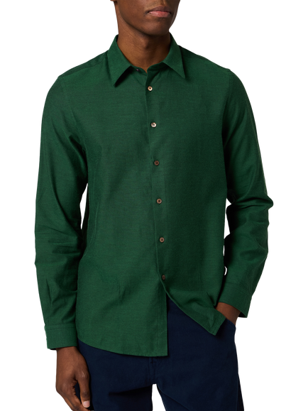 Paul Smith Pure Cotton Regular Fit Long Sleeve Shirt, Bottle Green, Bottle Green