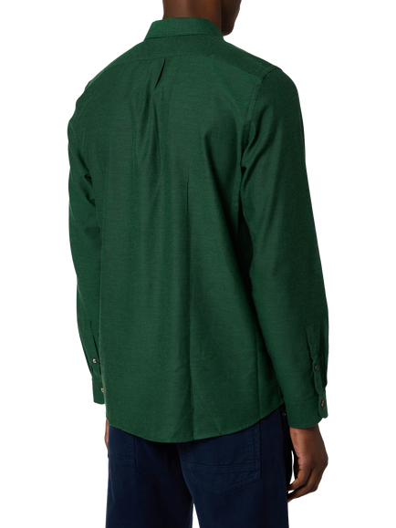 Paul Smith Pure Cotton Regular Fit Long Sleeve Shirt, Bottle Green - view 2, Bottle Green