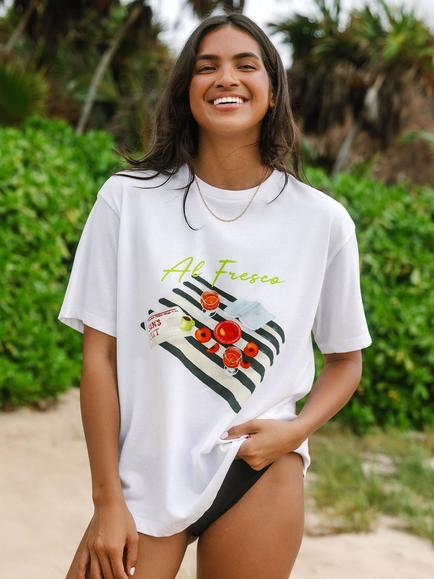 Chelsea Peers Al-Fresco Graphic T-Shirt, White, White