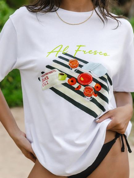 Chelsea Peers Al-Fresco Graphic T-Shirt, White - view 2, White