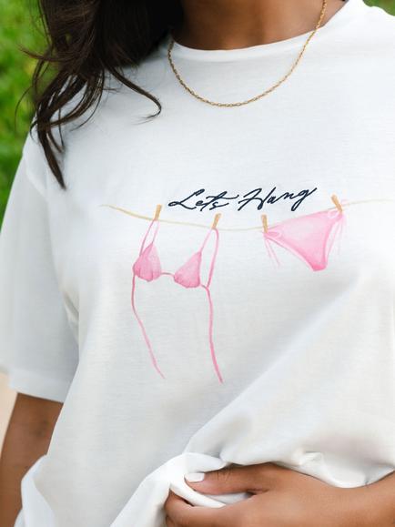 Chelsea Peers Let's Hang Graphic T-Shirt, White - view 2, White