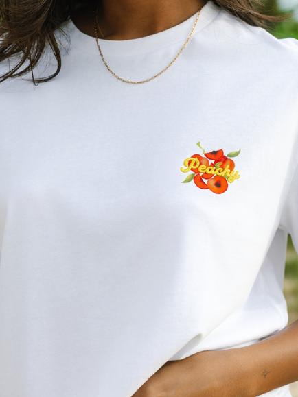 Chelsea Peers Peachy Round Neck T-Shirt, White - view 2, White