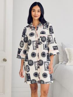 Chelsea Peers Stamp and Tile Nightshirt, Off White, Off White