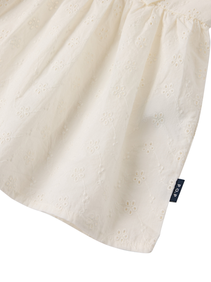 Polarn O. Pyret Kids' Broderie Blouse, White - view 2, White