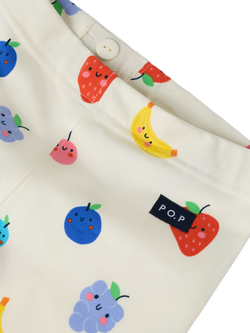 Polarn O. Pyret Kids' Fruit Print Cycling Shorts, White - view 2, White