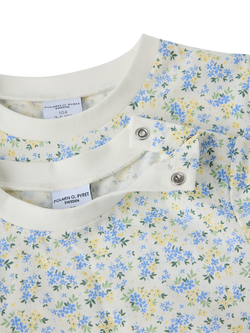 Polarn O. Pyret Kids' Floral T-Shirt, Blue - view 2, Blue