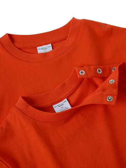 Polarn O. Pyret Kids' Plain T-Shirt, Orange - view 2, Orange