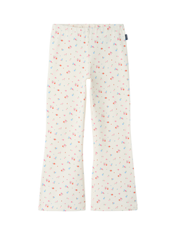 Polarn O. Pyret Kids' Cotton Blend Floral Leggings, White, White