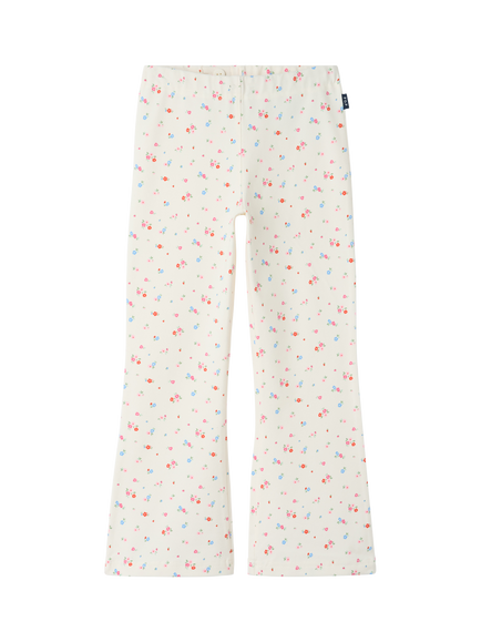 Polarn O. Pyret Kids' Cotton Blend Floral Leggings, White, White