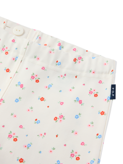 Polarn O. Pyret Kids' Cotton Blend Floral Leggings, White - view 2, White