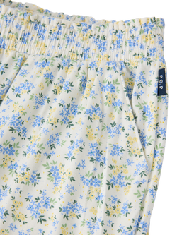 Polarn O. Pyret Kids' Floral Wide Leg Trousers, Blue - view 2, Blue